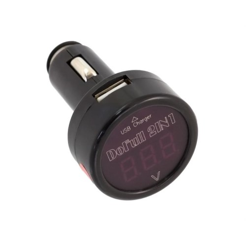 AUTOMOBILIO VOLTMETRAS - USB ĮKROVIKLIS AUTOMOBILIO VOLTMETRAS - USB ĮKROVIKLIS