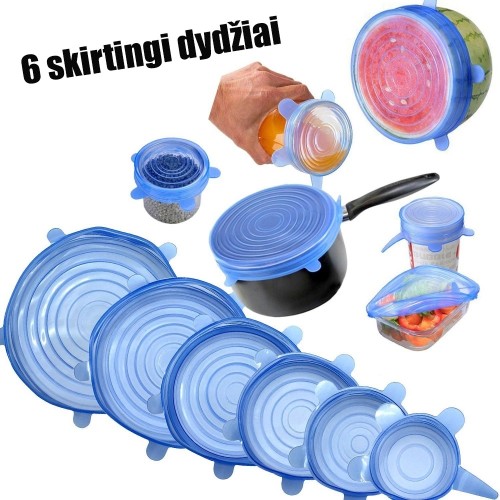 TAMPRIŲ SILIKONINIŲ DANGTELIŲ RINKINYS (6 VNT.) TAMPRIŲ SILIKONINIŲ DANGTELIŲ RINKINYS (6 VNT.)