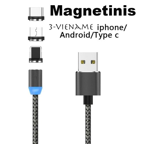 MAGNETINIS USB ĮKROVIMO LAIDAS 3IN1 MAGNETINIS USB ĮKROVIMO LAIDAS 3IN1