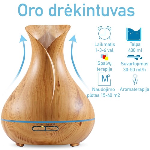 ORO DRĖKINTUVAS, ETERINIŲ ALIEJŲ DIFUZORIUS - GELTONA ORO DRĖKINTUVAS, ETERINIŲ ALIEJŲ DIFUZORIUS - GELTONA