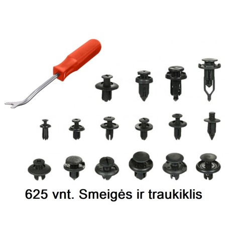 625 AUTOMOBILIŲ KAIŠČIŲ/SMEIGIŲ RINKINYS