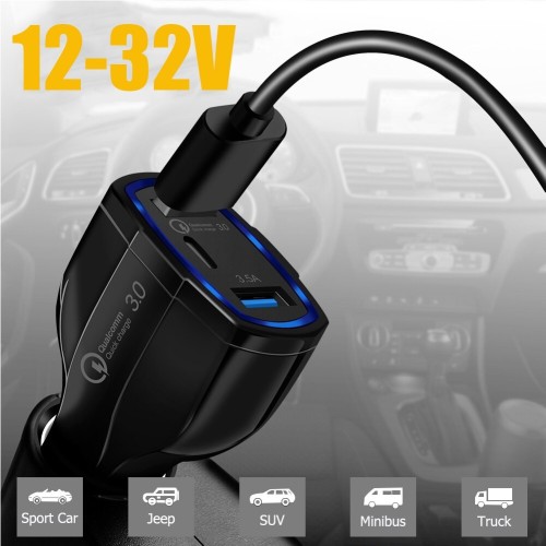 AUTO ĮKROVIKLIS QC 3.0 TYPE-C AUTO ĮKROVIKLIS QC 3.0 TYPE-C