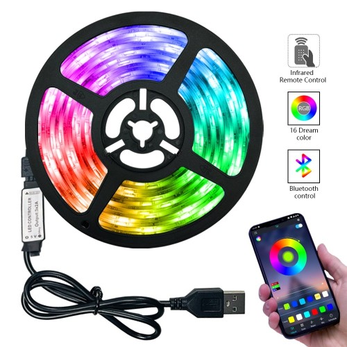LED RGB USB JUOSTA, 5 METRAI LED RGB USB JUOSTA, 5 METRAI