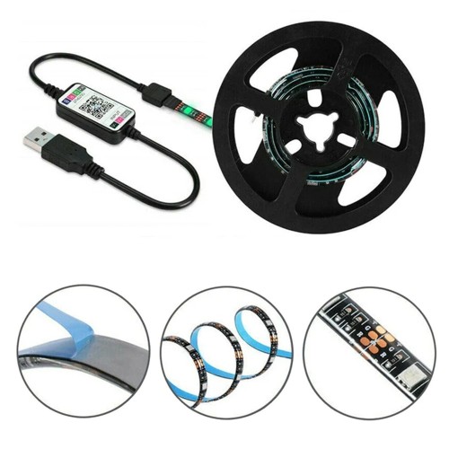 LED RGB USB JUOSTA, 5 METRAI LED RGB USB JUOSTA, 5 METRAI