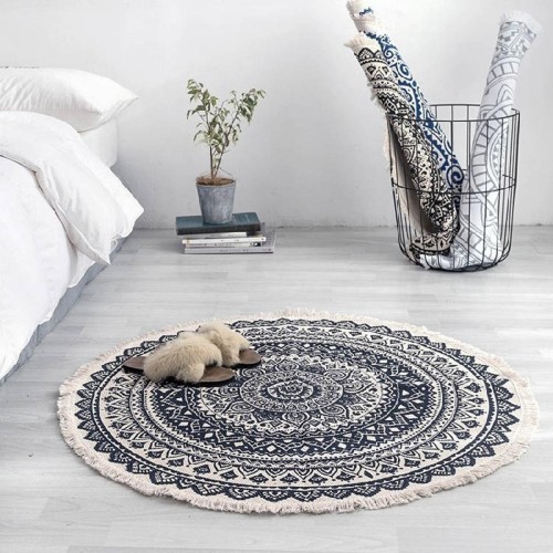 APVALUS BOHO STILIAUS DEKORATYVINIS KILIMAS APVALUS BOHO STILIAUS DEKORATYVINIS KILIMAS