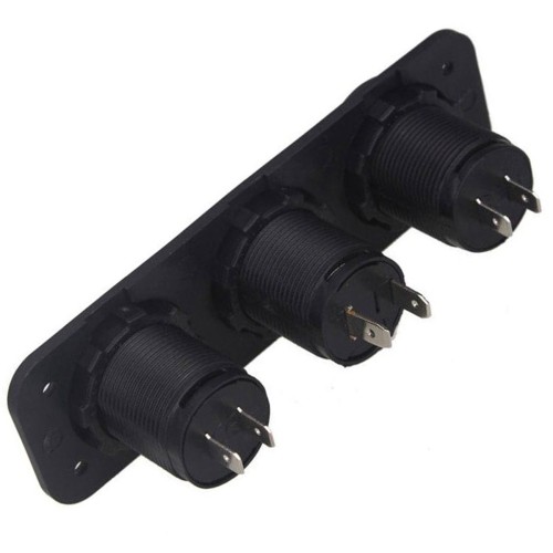 12V CIGAREČIŲ DEGIKLIO LIZDAS SU DVIEM 5V USB