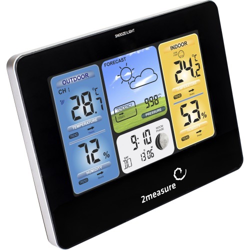 METEOROLOGINĖ STOTIS RCC – ELEKTRONINĖ, BEVIELĖ, JUTIKLINĖ, JUODA METEOROLOGINĖ STOTIS RCC – ELEKTRONINĖ, BEVIELĖ, JUTIKLINĖ, JUODA