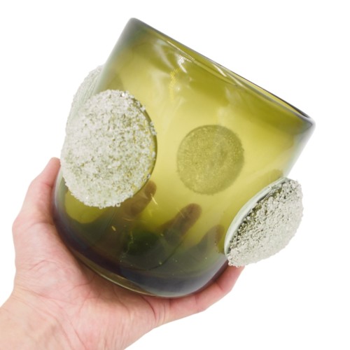 STIKLINĖ VAZA SU DEKORATYVINIAIS BURBULAIS, 20×16 CM STIKLINĖ VAZA SU DEKORATYVINIAIS BURBULAIS, 20×16 CM
