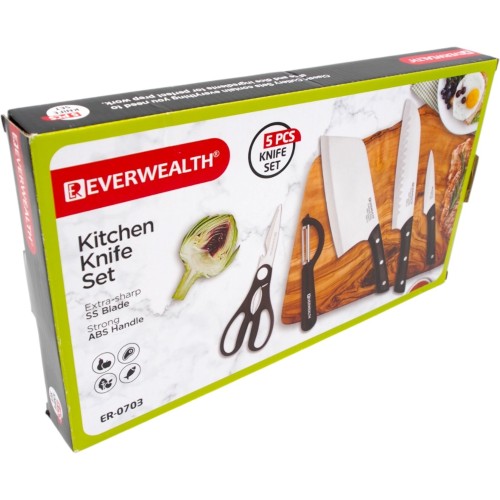 VIRTUVINIŲ PEILIŲ RINKINYS EVERWEALTH 5 VNT.