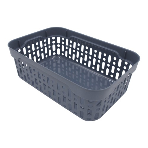 PLASTIKINĖ DĖŽUTĖ SU SKYLUTĖMIS, 18 × 12 × 6 CM PILKA PLASTIKINĖ DĖŽUTĖ SU SKYLUTĖMIS, 18 × 12 × 6 CM PILKA