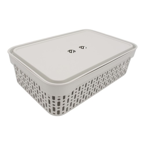 PLASTIKINĖ DĖŽĖ SU DANGČIU 40×30×13 CM BALTA PLASTIKINĖ DĖŽĖ SU DANGČIU 40×30×13 CM BALTA