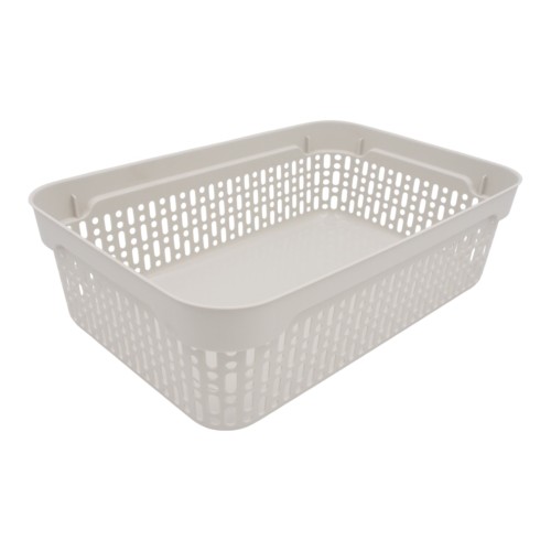 PLASTIKINĖ DĖŽĖ SU DANGČIU 40×30×13 CM BALTA
