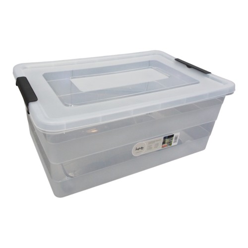 PLASTIKINĖ DĖŽĖ SU DANGČIU 40 L (59×39×25 CM) PLASTIKINĖ DĖŽĖ SU DANGČIU 40 L (59×39×25 CM)
