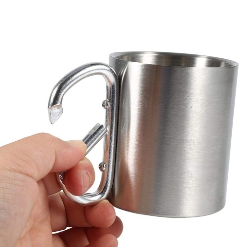 TURISTINIS PUODELIS SU KARABINU 300ML.