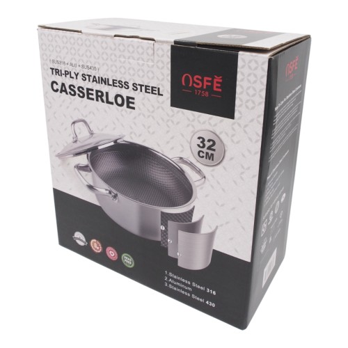 PUODAS SU DANGČIU OSFÉ TRI-PLY, 32 CM, 12 L PUODAS SU DANGČIU OSFÉ TRI-PLY, 32 CM, 12 L