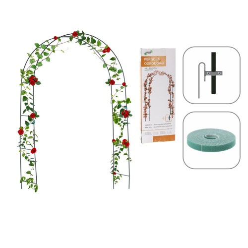 METALINĖ SODO PERGOLA VIJOKLINIAMS AUGALAMS 140 × 38 × 240 CM METALINĖ SODO PERGOLA VIJOKLINIAMS AUGALAMS 140 × 38 × 240 CM