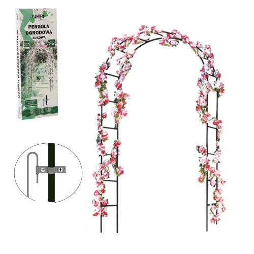 METALINĖ SODO PERGOLA VIJOKLINIAMS AUGALAMS 140 × 38 × 240 CM METALINĖ SODO PERGOLA VIJOKLINIAMS AUGALAMS 140 × 38 × 240 CM