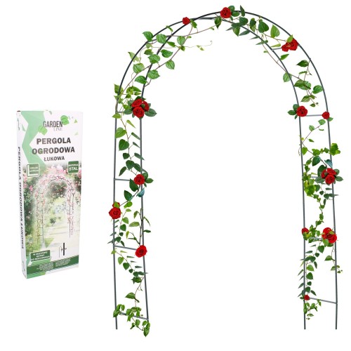 METALINĖ SODO PERGOLA VIJOKLINIAMS AUGALAMS 140 × 38 × 240 CM METALINĖ SODO PERGOLA VIJOKLINIAMS AUGALAMS 140 × 38 × 240 CM