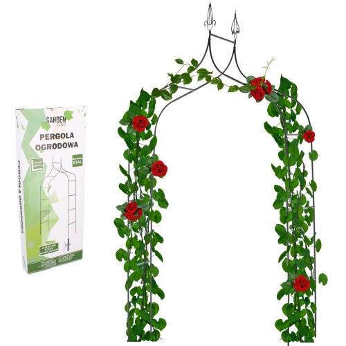 SODO PERGOLA AUGALAMS 150 × 37 × 240 CM, METALINĖ, JUODA SODO PERGOLA AUGALAMS 150 × 37 × 240 CM, METALINĖ, JUODA