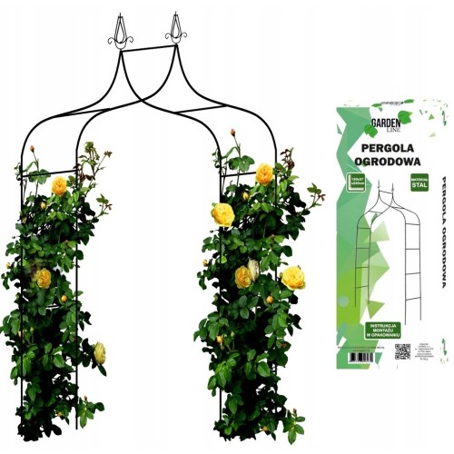 SODO PERGOLA AUGALAMS 150 × 37 × 240 CM, METALINĖ, JUODA SODO PERGOLA AUGALAMS 150 × 37 × 240 CM, METALINĖ, JUODA