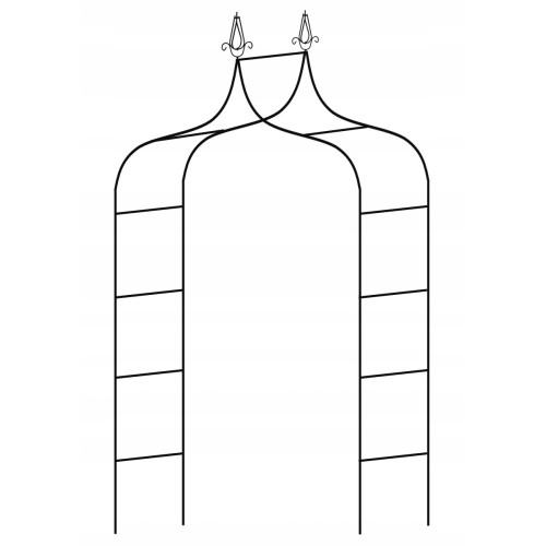 SODO PERGOLA AUGALAMS 150 × 37 × 240 CM, METALINĖ, JUODA SODO PERGOLA AUGALAMS 150 × 37 × 240 CM, METALINĖ, JUODA