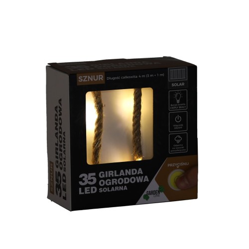 SAULĖS ENERGIJA MAITINAMA LED GIRLIANDA, 35 LED, 4 M, ŠILTA BALTA SAULĖS ENERGIJA MAITINAMA LED GIRLIANDA, 35 LED, 4 M, ŠILTA BALTA