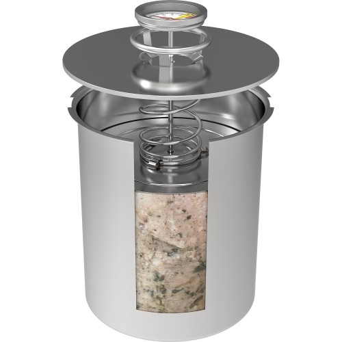 SLĖGINĖ KUMPIO VIRYKLĖ 3 KG SU TERMOMETRU, MAIŠELIAIS IR PRIESKONIAIS SLĖGINĖ KUMPIO VIRYKLĖ 3 KG SU TERMOMETRU, MAIŠELIAIS IR PRIESKONIAIS