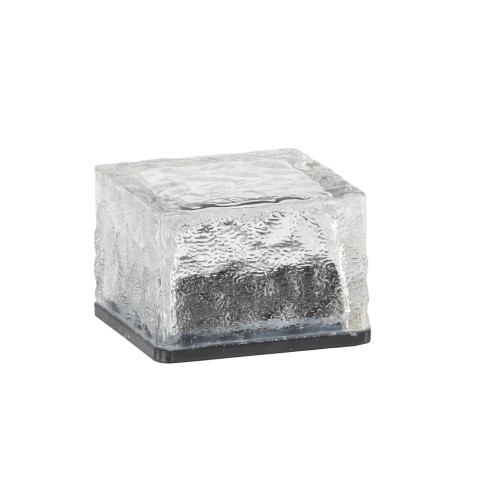 STIKLINĖ SAULĖS LEMPA – KUBAS 7 × 7 × 5 CM, ŠALTAI BALTA LED