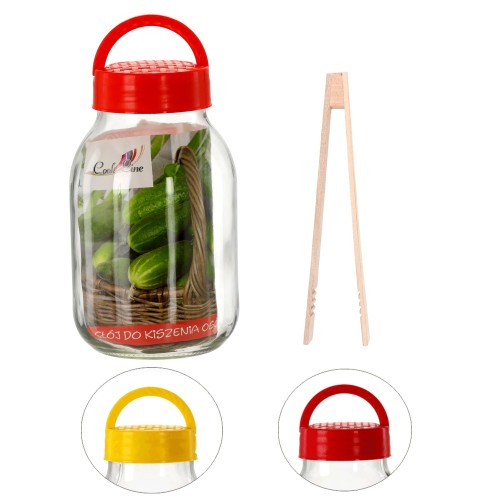 STIKLAINIS 3 L SU PLASTIKINIU DANGTELIU IR ŽNYPLĖMIS STIKLAINIS 3 L SU PLASTIKINIU DANGTELIU IR ŽNYPLĖMIS