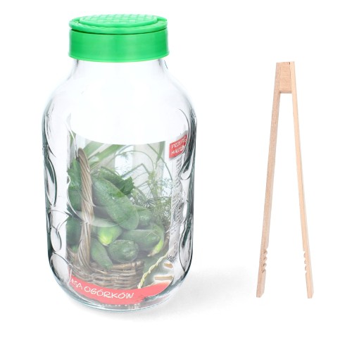 STIKLAINIS 5 L SU PLASTIKINIU DANGTELIU IR ŽNYPLĖMIS STIKLAINIS 5 L SU PLASTIKINIU DANGTELIU IR ŽNYPLĖMIS