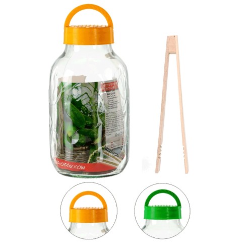 STIKLAINIS 5 L SU PLASTIKINIU DANGTELIU IR ŽNYPLĖMIS STIKLAINIS 5 L SU PLASTIKINIU DANGTELIU IR ŽNYPLĖMIS