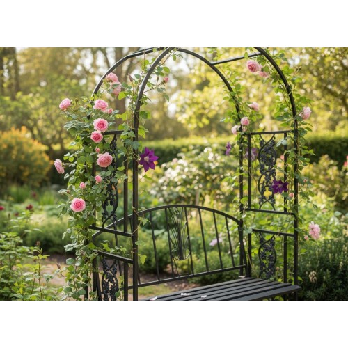 SODO PERGOLĖ SU SUOLIUKU 122 X 58 X 203 CM SODO PERGOLĖ SU SUOLIUKU 122 X 58 X 203 CM