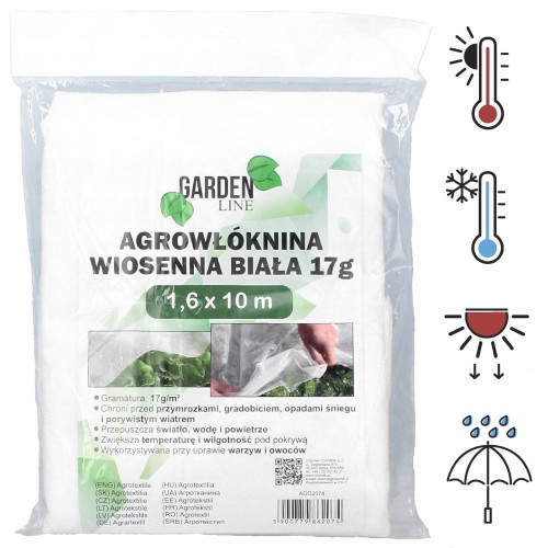 AGROPLĖVELĖ 1,6 X 10 M PAVASARINĖ BALTA 17 G/M² AGROPLĖVELĖ 1,6 X 10 M PAVASARINĖ BALTA 17 G/M²