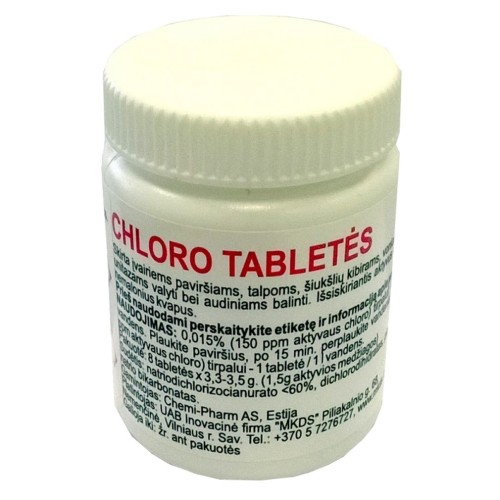 CHLORO TABLETĖS, 8 VNT. CHLORO TABLETĖS, 8 VNT.