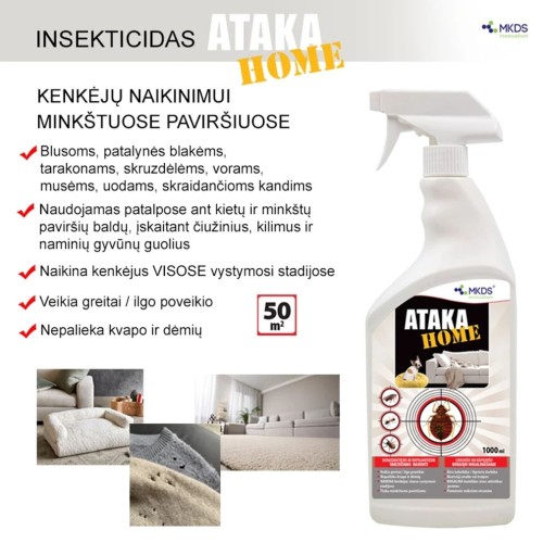 ATAKA HOME INSEKTICIDAS VABZDŽIŲ NAIKINIMUI KILIMUOSE, ČIUŽINIUOSE, 1L ATAKA HOME INSEKTICIDAS VABZDŽIŲ NAIKINIMUI KILIMUOSE, ČIUŽINIUOSE, 1L