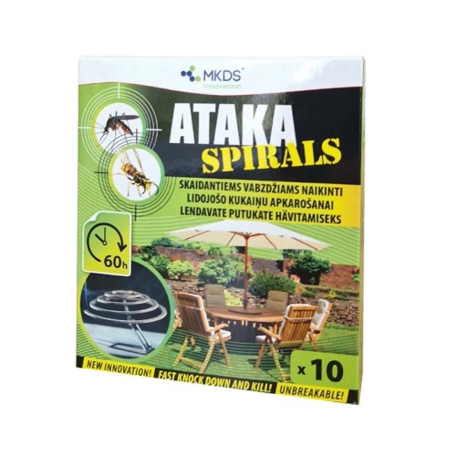 ATAKA SPIRALS INSEKTICIDAS NUO UODŲ, 10 VNT ATAKA SPIRALS INSEKTICIDAS NUO UODŲ, 10 VNT