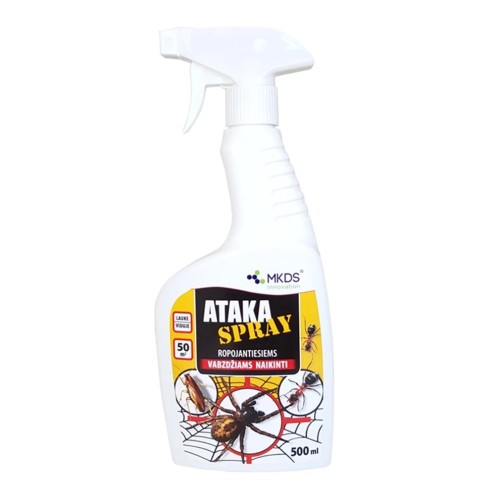 ATAKA SPRAY INSEKTICIDAS ROPOJANTIEMS VABZDŽIAMS NAIKINTI, 500 ML ATAKA SPRAY INSEKTICIDAS ROPOJANTIEMS VABZDŽIAMS NAIKINTI, 500 ML