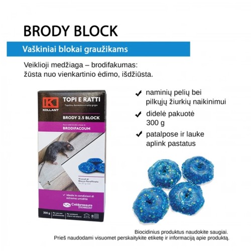 BRODY BLOCK VAŠKINIAI BLOKAI GRAUŽIKAMS, 300 G BRODY BLOCK VAŠKINIAI BLOKAI GRAUŽIKAMS, 300 G