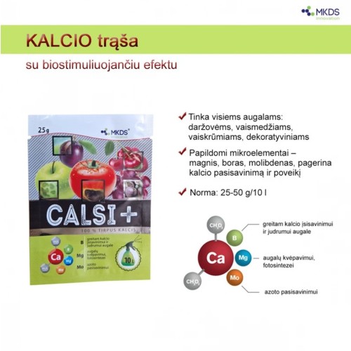 CALSI+ KALCIO TRĄŠA SU MIKROELEMENTAIS B, MG, MO, 25 G