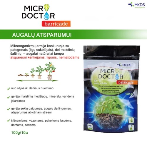 MICRODOCTOR BARRICADE MIKROORGANIZMAI AUGALŲ ATSPARUMUI, 100 G MICRODOCTOR BARRICADE MIKROORGANIZMAI AUGALŲ ATSPARUMUI, 100 G