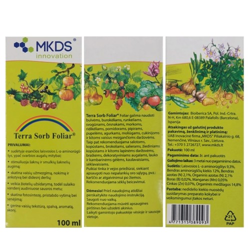 TERRA SORB FOLIAR AMINORŪGŠTYS, 100 ML TERRA SORB FOLIAR AMINORŪGŠTYS, 100 ML