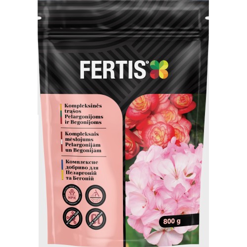KOMPLEKSINĖS TRĄŠOS PELARGONIJOMS IR BEGONIJOMS  FERTIS, 800G