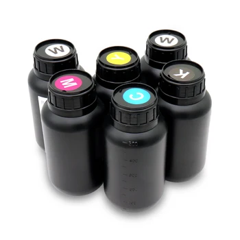 1L X 5VNT Naujų, Patobulintų Universalus LED UV Rašalas Ricoh spausdinimo galvutė (K, C, M, Y, W) su aukštos kokybės