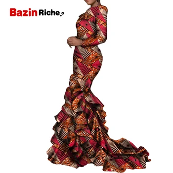 Afrikos Undinė Vestuvių Suknelė Moterims, Pavasarį, Rudenį Mados Slim ilgomis Rankovėmis Grindų Ilgis Elegantiška Ledi Plius Dydis Drabužių WY7330