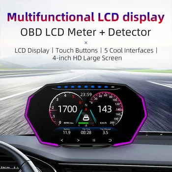 Automobilių F11 HUD 4Inch Head Up Display Greičio Spidometras Skaitmeninis Indikatorius OBD GPS Sistema Gradiometer Transporto priemonės Auto Diagnostikos Įrankis