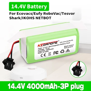 batería Ecovacs Deebot N79 S W SE DN621 601/605 cecotec 14,4 V 4.0 Ah Li-ion baterijos Tesvor X500 IKOHS NETBOT S14 Eufy RoboVac