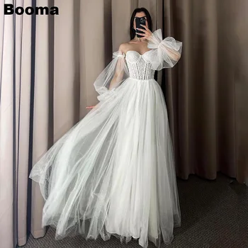 Booma Blizga Vestuvės Suknelės, Brangioji Sluoksniuotos Rankovėmis Moterų Vestuvių Suknelės Grindų Ilgis Bridals Suknelės 2023 vestidos