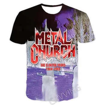 CAVVING 3D Atspausdintas Metalo Bažnyčios Atsitiktinis marškinėliai Hip-Hop T Shirts Harajuku Stilių Viršūnes Drabužių Vyrams/moterims