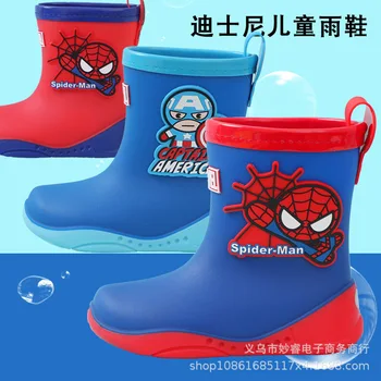 Disney vaikams lietaus batai animacinių filmų berniukai pradinėje mokykloje vandens batai keturis sezonus lietaus batai vaikams gumos lietaus batai