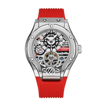 HANBORO naujų laikrodžių prekės ženklo limited edition Visiškai Automatinis Mechaninė VYRŲ Laikrodžiai smagratis šviesos mados žmogaus laikrodis Reloj Hombre